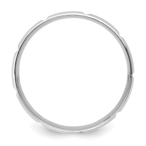 14K White Gold Heavy, Light or Standard Grooved Comfort Fit Band