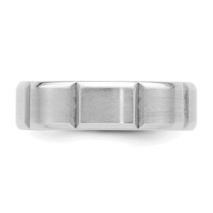 14K White Gold Heavy, Light or Standard Grooved Comfort Fit Band