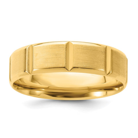14K Yellow Gold Heavy, Light or Standard Grooved Comfort Fit Band