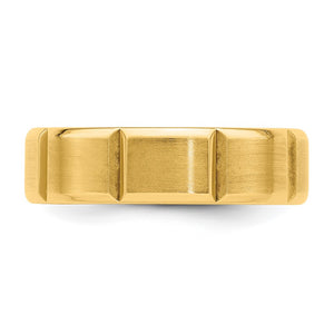 14K Yellow Gold Heavy, Light or Standard Grooved Comfort Fit Band