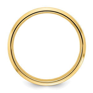 14K Yellow Gold Brushed Flat Ridged Edge Comfort Fit Band