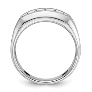 Men's 9mm 14K White Gold 5-Stone 1/2 Ctw Diamond Tapered Band