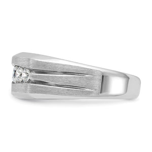 Men's 9mm 14K White Gold 5-Stone 1/2 Ctw Diamond Tapered Band