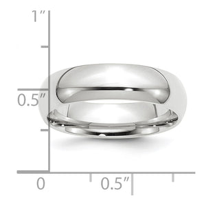2.to Platinum Standard Weight Polished Domed Comfort Fit Band