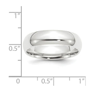 3mm to Platinum Light Weight Polished Domed Comfort Fit Band