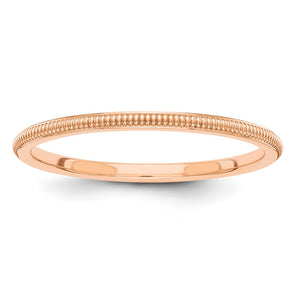 1.14K Yellow, White or Rose Gold Milgrain Standard Fit Band