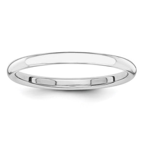 14K Yellow, White or Rose Gold Polished Domed Standard Fit Band
