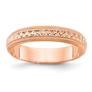 3mm 14K Yellow, White, or Rose Gold Design Etched Standard Fit Band