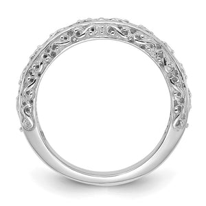 14K Yellow or White Gold Filigree Tapered Band