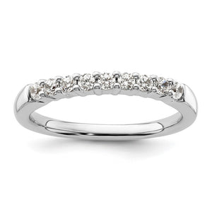 14K White Gold 1/5 Ctw to 3/4 Ctw Diamond 9-Stone Tapered Band