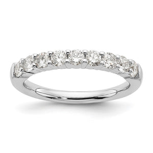 14K White Gold 1/5 Ctw to 3/4 Ctw Diamond 9-Stone Tapered Band