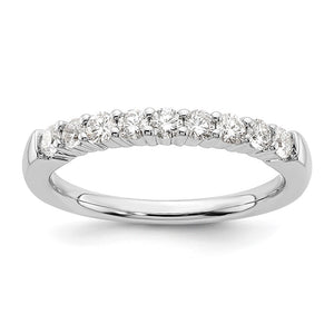 14K White Gold 1/5 to 3/4 Ctw Lab Created Diamond 9-Stone Tapered Band