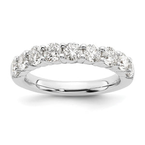 14K White Gold 1.0 or 1.6 Ctw Lab Created Diamond 9-Stone Tapered Band