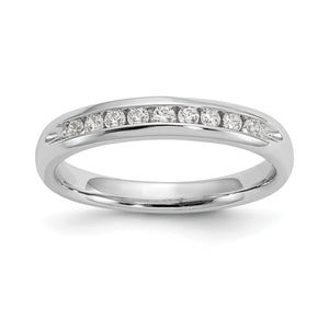 14K White Gold 1/8 to 1/2 Ctw Lab Created Diamond Channel Tapered Band