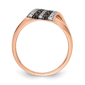 14K Rose Gold 1/3 Ctw Two-Tone Diamond Split Shank Tapered Band