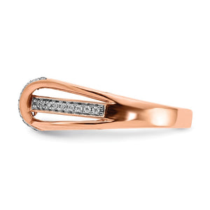 14K Rose Gold 1/3 Ctw Two-Tone Diamond Split Shank Tapered Band