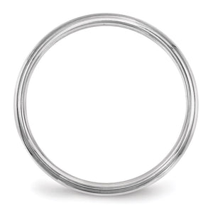 2.to 14K White Gold Half Round Ridged Edge Standard Fit Band