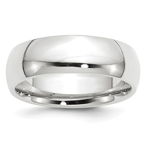 or 14K White Gold Domed Comfort Fit Band