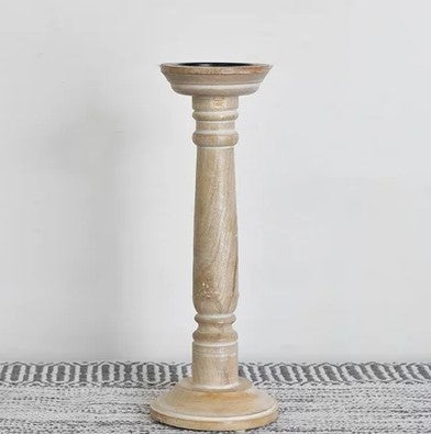 14.5" Wood Candle Holder