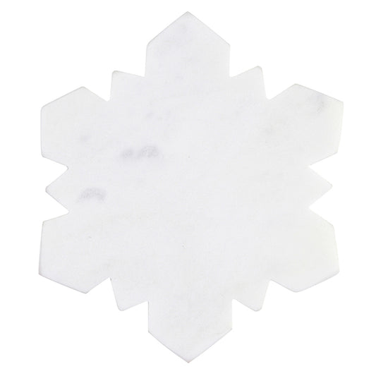 Die-Cut Snowflake Marble Coasters - Set of 4