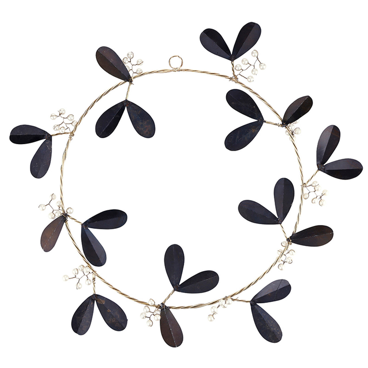 Metal Laurel Berry Wreath