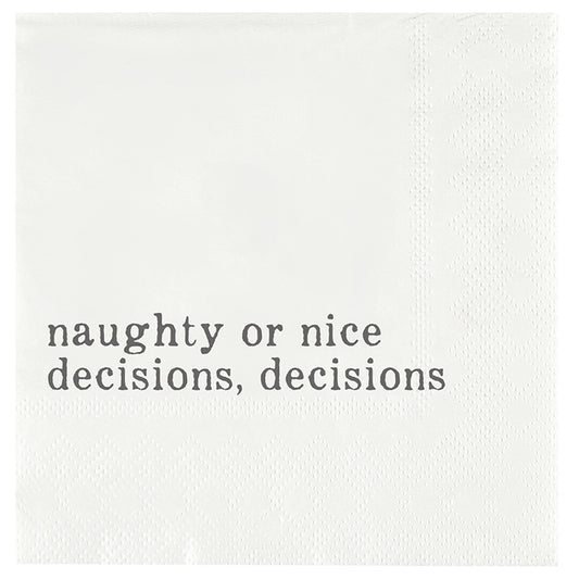 Face to Face Paper Cocktail Napkins - Naughty or Nice
