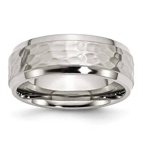 Stainless Steel Hammered Comfort Fit Band