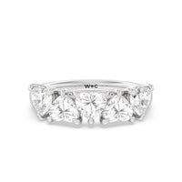 Five Stone Heart Diamond Anniversary Ring