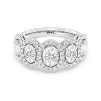 Elegance Oval Five Stone Halo Anniversary Ring