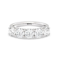 Elegance Hidden Halo Round Five Stone Anniversary Ring