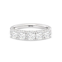Elegance Hidden Halo Cushion Five Stone Anniversary Ring