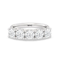 Elegance Hidden Accent Trellis Round Five Stone Anniversary Ring