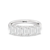 Elegance Hidden Accent Trellis Emerald Five Stone Anniversary Ring