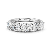 Five Stone Round Brilliant Cut Diamond Ring (F/G SI+) Size 6