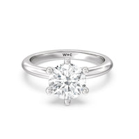 2 1/2 cttw Round Cut Classic Six Prong Solitaire Diamond Engagement Ring