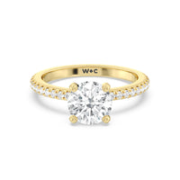 1 5/8 cttw Round Cut French Cut Pave Diamond Engagement Ring