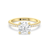 2 1/5 cttw Round Cut French Cut Pave Diamond Engagement Ring