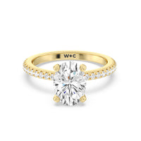 2 1/5 cttw Oval Cut French Cut Pave Diamond Engagement Ring