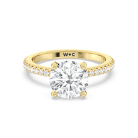 2 5/8 cttw Round Cut French Cut Pave Diamond Engagement Ring