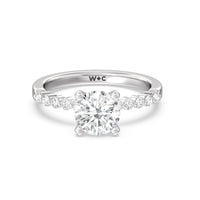 1 3/4 cttw Round Cut Under Bezeled Accent Diamond Engagement Ring