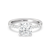 2 1/5 cttw Round Cut Under Bezeled Accent Diamond Engagement Ring