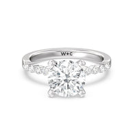 2 3/4 cttw Round Cut Under Bezeled Accent Diamond Engagement Ring