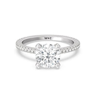 2 1/4 cttw Round Cut Petite French Set Diamond Engagement Ring
