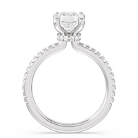 2 1/3 cttw Oval Cut Pave Love Knot Diamond Engagement Ring