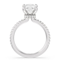 2 3/4 cttw Oval Cut Pave Love Knot Diamond Engagement Ring