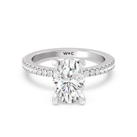 2 7/8 cttw Oval Cut Classic Hidden Halo Engagement Ring