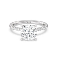 2 3/4 cttw Round Cut Arc Hidden Halo Engagement Ring