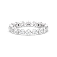 Scalloped Single Prong Round Diamond Eternity Ring