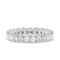 "V" Split Prong Oval Gallery Studded Eternity Band