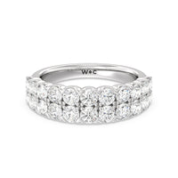 Graduating Two Row Round Diamond Anniversary Ring